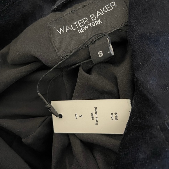 NWT Walter Baker New York Travis Jacket, Black Velvet Belted, US Small - Picture 8 of 8